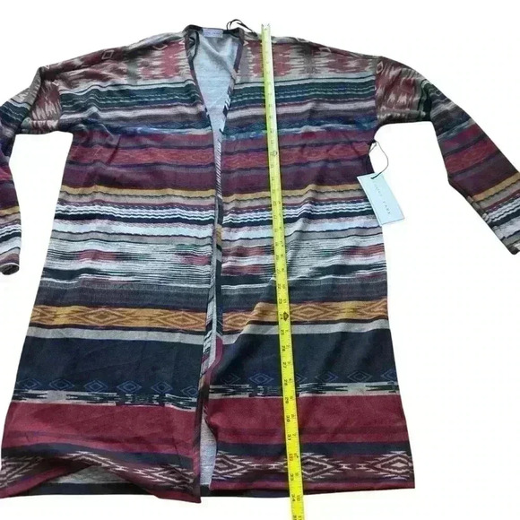 Emory Park midi cardigan in grunge stripe rainbow one-size - Picture 8 of 8